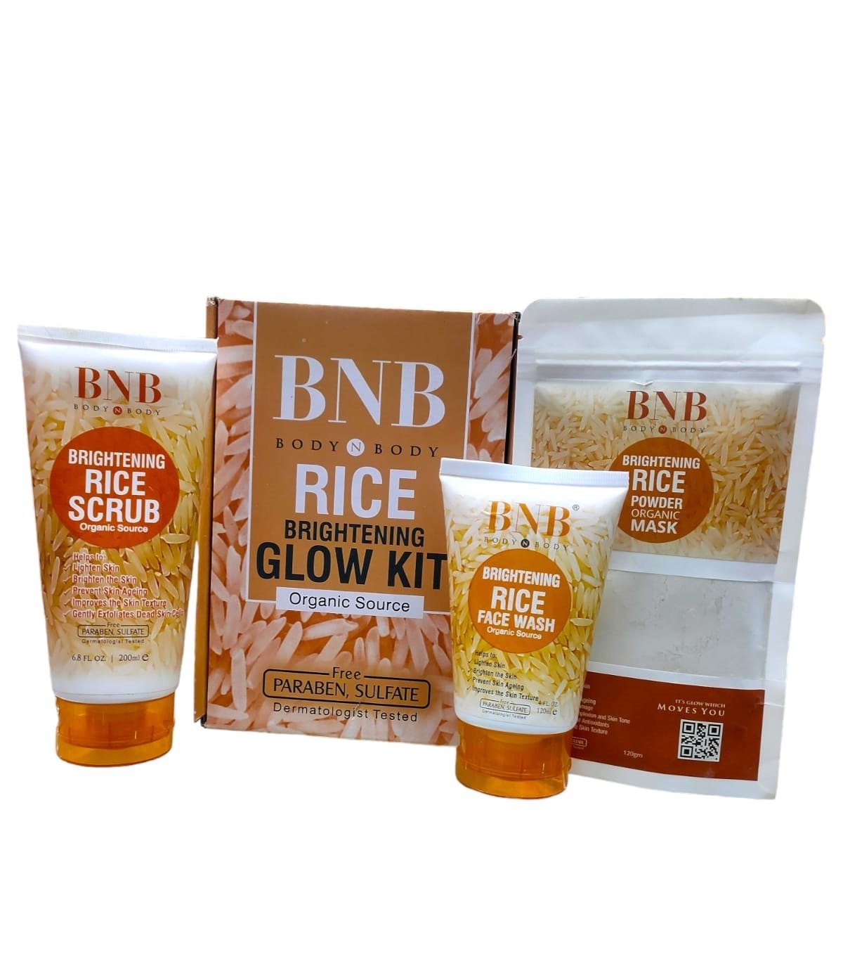 Bnb Whitening Rice Facial - Extract Bright & Glow Kit (with Box)
